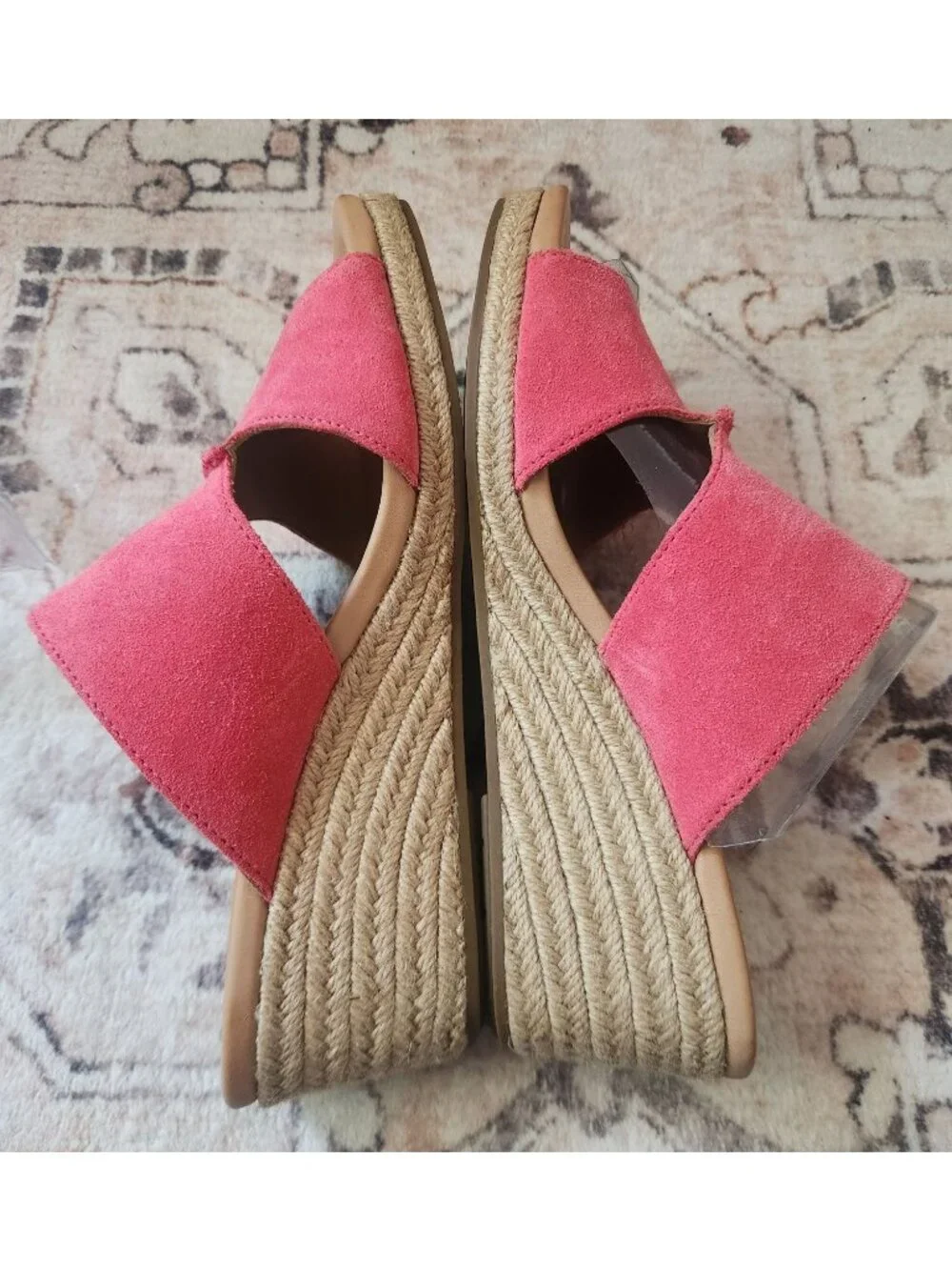UGG Women's Sz. 10 Eirene Espadrilles Wedge Slide Pink Suede